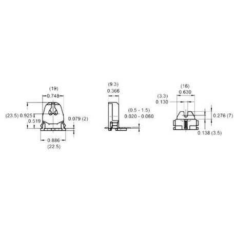 LH0725 Unshunted, "V" lock T5 miniature bipin lamp holder/socket with push fit or screw down mounting