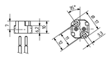 LH0737 G6.35 halogen bipin lamp holder/socket with two hole mounting