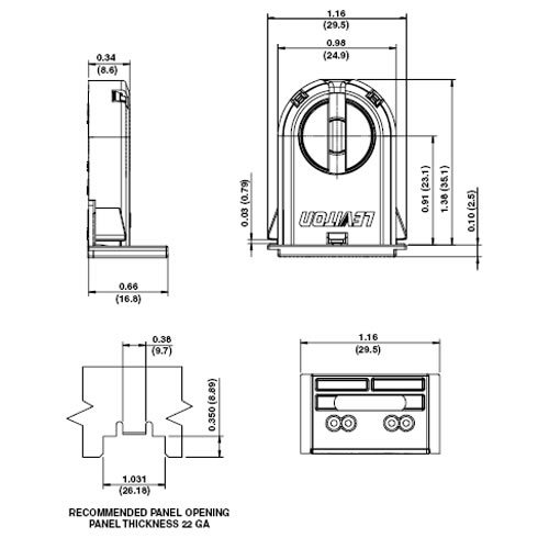 LH0752 Unshunted, rotary locking, T8-T12 lamp holder/socket with push fit mounting