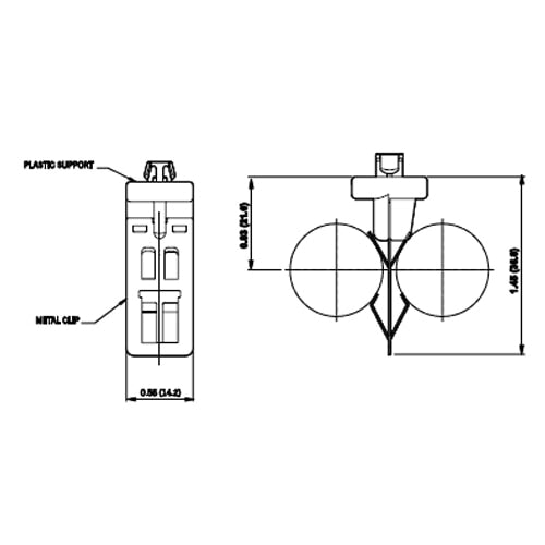 LH0757 2G10, 2G11 4pin CFL horizontal lamp holder/support with circular hole mounting