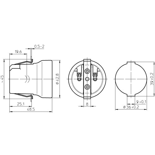 LH0758 E26/E27 medium lamp holder/socket with spring clip mounting and set screw connections