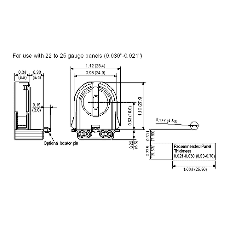 LH0759 Unshunted, T8 only, rotary locking lamp holder/socket with push fit mounting and post/stop