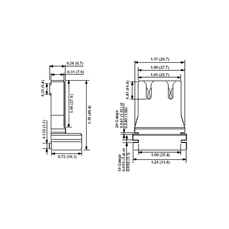 LH0771 Unshunted, straight insertion, lamp holder/socket with slide on mounting