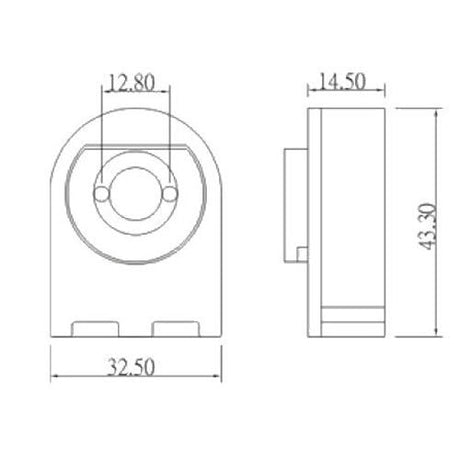 LH0788 Unshunted, compressible, T8-T12 lamp holder/socket with butt on mounting