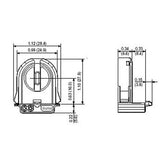 LH0795 Shunted, rotary locking, low profile T8-T12 lamp holder/socket with push fit mounting