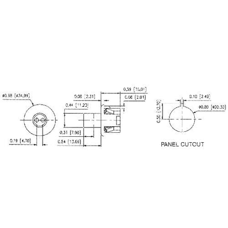 LH0797 T5 miniature bipin, compressible end lamp holder/socket with push fit mounting