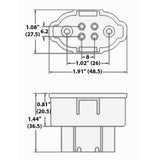 LH0799 GX10Q-1,2,3,4 4 pin square CFL lamp holder/socket with two hole mounting