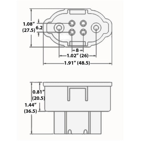 LH0799 GX10Q-1,2,3,4 4 pin square CFL lamp holder/socket with two hole mounting