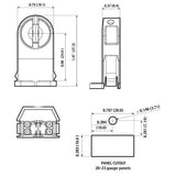 LH0800 Unshunted, rotary locking, T5 miniature bipin lamp holder/socket with push fit mounting