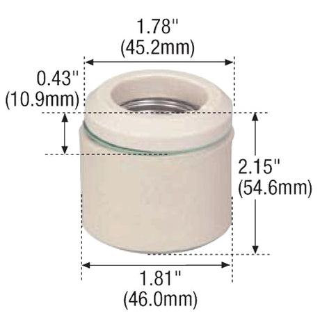 LH0801 E26 medium base heater lamp holder/socket for use with Cooper Glocoil elements