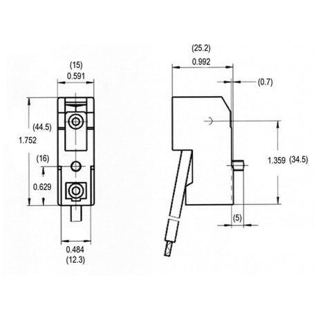 LH0815 RX7s, 5kv pulse rated lamp holder/socket with screw mounting and 15" leads