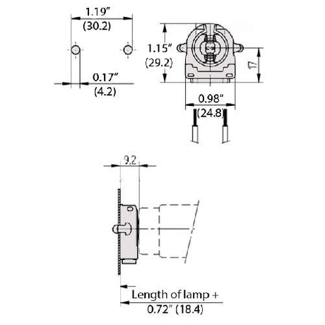 LH0856 Shunted, rotary locking lamp holder/socket with rear split pins