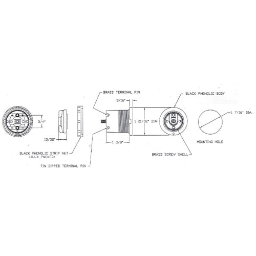 LH0865 E26 medium base lamp holder/socket with screw on cap and pierce connections