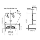 LH0869 Unshunted, straight insertion lamp holder/socket with slide on mounting and locking device