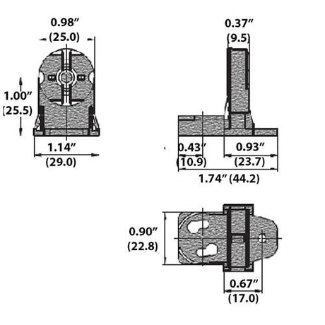 LH0871 Unshunted, rotary locking, lamp holder/socket and starter combination with push fit mounting