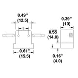 LH0873 G8, ceramic bipin halogen lamp holder/socket with butt on mounting and 6" leads