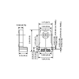 LH0874 Unshunted, T8-T12 medium bipin lamp holder/socket with slide on mounting