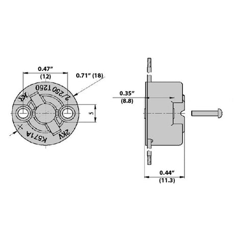 LH0880 PGJ5, 2kv pulse rated ceramic lamp holder/socket with two hole mounting and 18" leads