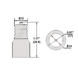 LH0897 Converts an E12 candelabra lamp holder/socket to an E14 euro-intermediate lamp holder/socket