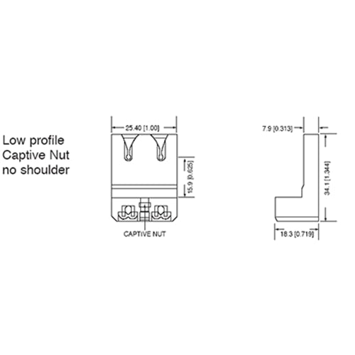 LH0913 Unshunted, straight insertion, T8 only lamp holder/socket with screw down mounting