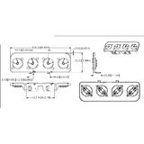 LH0918 Shunted, 4 lamp slimline single pin turret assembly (both stationary and compressible ends)