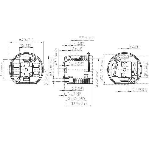 LH0919 18w, G24d-2, GX24d-2, 2 pin CFL socket with external threads & 2 hole mounting