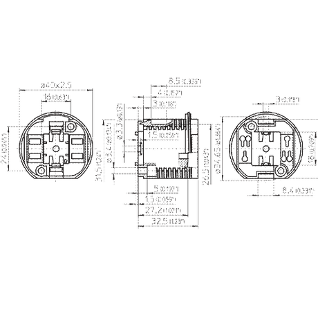 LH0919 18w, G24d-2, GX24d-2, 2 pin CFL socket with external threads & 2 hole mounting