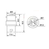 LH0922 Converts a Bay22d lamp holder/socket to a BA15d double contact bayonet lamp holder/socket