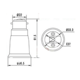 LH0924 Converts a Bay22d lamp holder/socket to an E26/E27 medium bipin lamp holder/socket