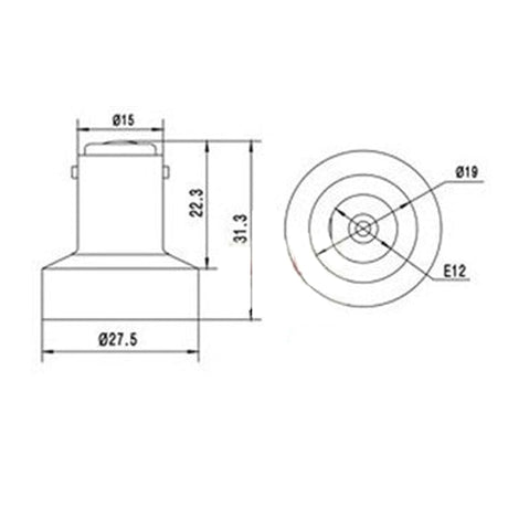 LH0929 Coverts a BA15d double contact bayonet lamp holder/socket to an E12 candelabra lamp holder/socket