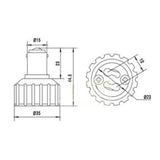 LH0932 Converts a BA15d double contact bayonet lamp holder/socket to a GZ10 twist lock lamp holder/socket