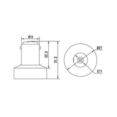 LH0933 Converts a BA15s single contact bayonet lamp holder/socket to an E11 mini-candelabra lamp holder/socket