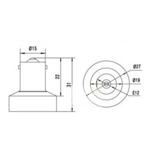 LH0934 Converts a BA15s single contact bayonet lamp holder/socket to an E12 candelabra base lamp holder/socket