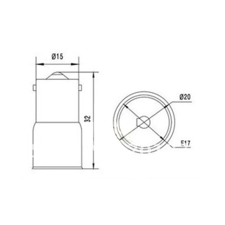 LH0937 Converts a BA15s single contact bayonet lamp holder/socket to an E17 intermediate base lamp holder/socket