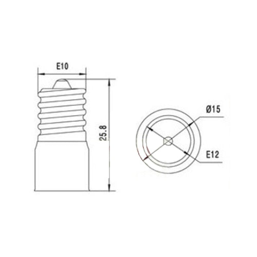 LH0940 Converts an E10 miniature lamp holder/socket to an E12 candelabra lamp holder/socket