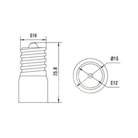 LH0940 Converts an E10 miniature lamp holder/socket to an E12 candelabra lamp holder/socket