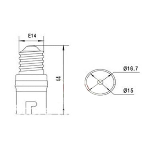 LH0943 Converts an E14 euro-candelabra lamp holder/socket to a BA15s single contact bayonet lamp holder/socket