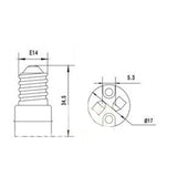 LH0944 Converts an E14 euro-candelabra lamp holder/socket to a G5.3 bipin halogen lamp holder/socket