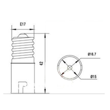 LH0947 Converts an E17 intermediate lamp holder/socket to a BA15s single contact bayonet lamp holder/socket