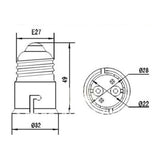 LH0953 Converts an E26/E27 medium base lamp holder/socket to a BAY22d base lamp holder/socket