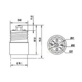 LH0965 Converts an E39 mogul base lamp holder/socket to an E26/E27 medium base lamp holder/socket