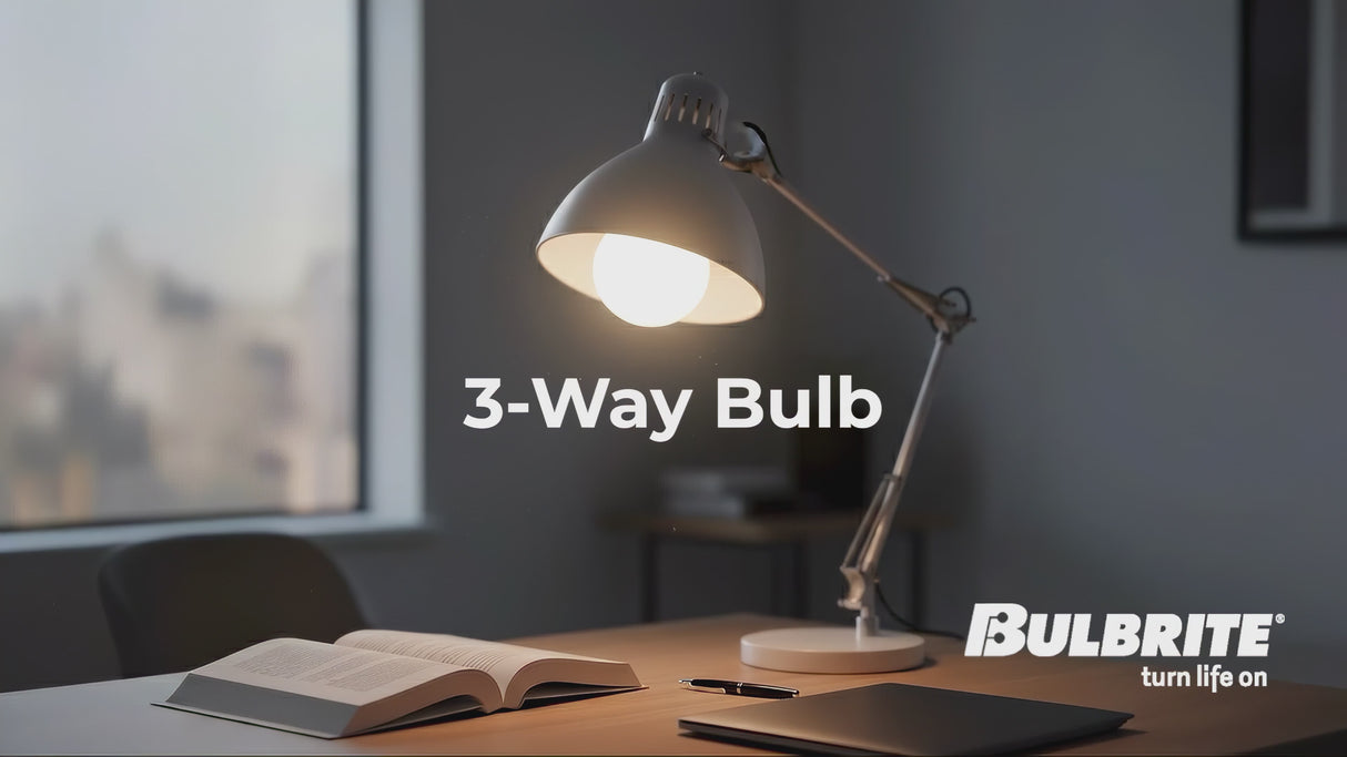 Bulbrite 862988 4.5/7/11W (40/60/75W Equiv.) Warm White (2700K) A19 E26 Base 3-Way LED Light Bulb-2PK