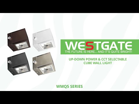 Westgate WMQ5-UDL-MCTP-BN-P 2x9W 5-Inch LED Cube Up/Down Light Brushed Nickel Finish 27K/30K/35K/40K/50K 120-277V