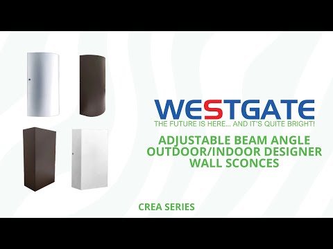 Westgate CREA-57-MCTP-WH 14W/18W/24W LED Adjustable Beam Outdoor/Indoor Rounded White Wall Sconce 30K/40K/50K 120-277V