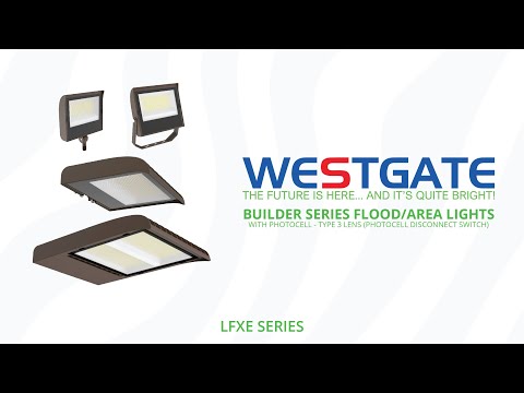 Westgate LFXE-XL-200-300W-50K-P 200/240/300W LED Flood Light 5000K Bronze Finish with Photocell 120-277V