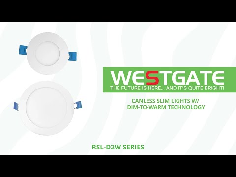 Westgate RSL4-D2W 11W LED 4" Slim Canless Light White Finish Dim-To-Warm 2200K-4000K 120V