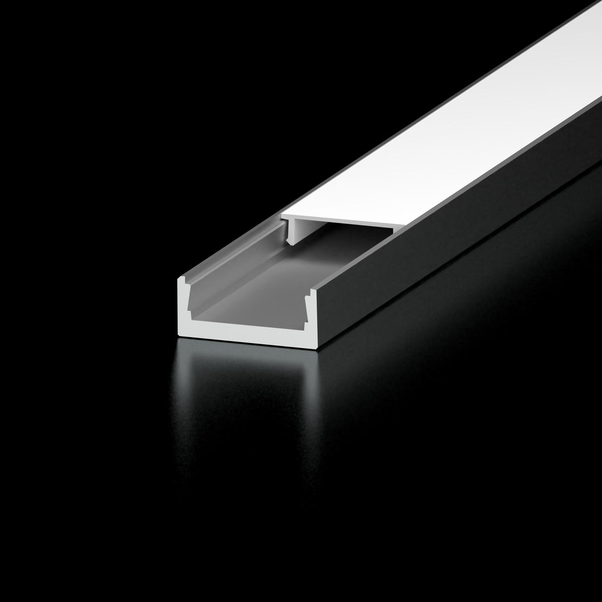 Diode LED DI-CPCHB-SL-48 48" Slim Channel Bundle For LED Tape Light (Aluminum Finish, Frosted Lens, End Caps, Mounting Hardware)