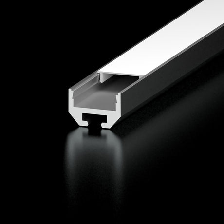 Diode LED DI-CPCHB-SQ-96B 96" Square Channel Bundle of LED Tape Lighting (Black Finish, Frosted Lens, End Caps, Mounting Hardware)