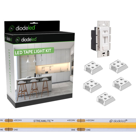 Diode LED DI-KIT-24V-STMLT4SX100-3000 16.4ft 5W/ft Streamlite 100W Switchex Dimmer/Driver Combo Light Kit 3000K 24V