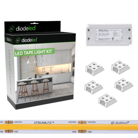 Diode LED DI-KIT-24V-STMLTODX60-2700 16.4ft 3.3W/ft Streamlite 60W Omnidrive X Tape Light Kit 2700K 24V